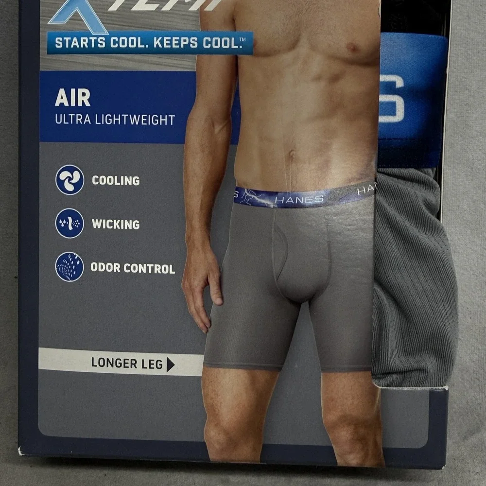 Hanes Sport Boxer Briefs Mens Small Multicolor X-Temp Air 4 Pack Tagless